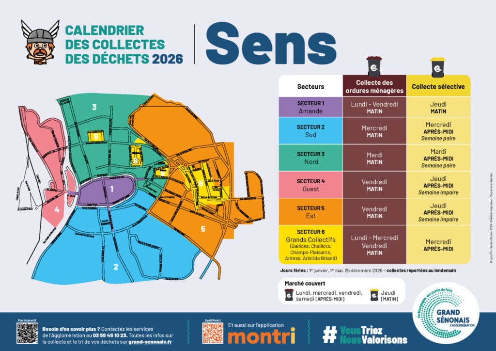calendrier collecte sens 2026